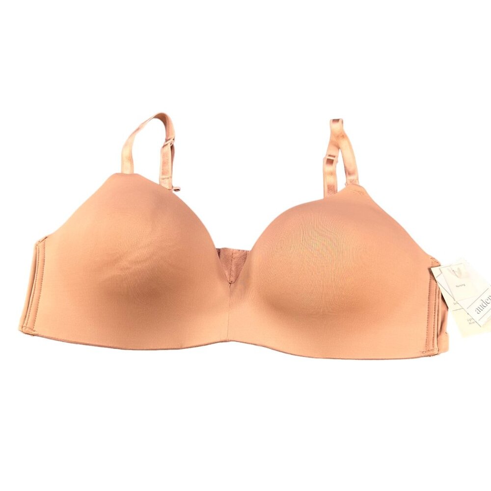 Auden Women's Size 38C Nursing Bra Lightly Lined Wireless 2 Way Straps Mauve New